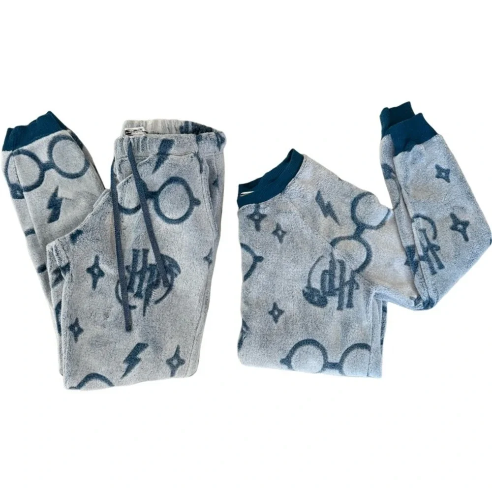 Harry Potter Lounge Set Pajamas Sweatshirt‎ Pants Women's Extra Small Grey Blue